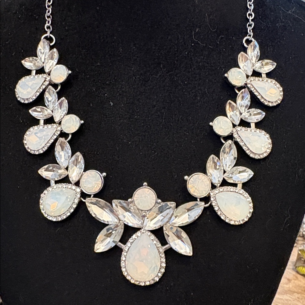 Circa 2000 crystal and iridescent glow statement necklace